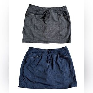 Tangerine Women's Gray and Navy Extra Soft Active Skort with Shorts Set Size L